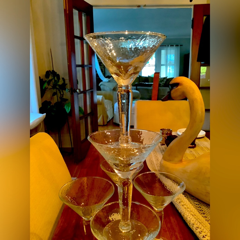 BNWOT Sauza hand blown Mexican martini glasses sets of two each
